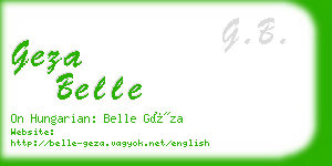 geza belle business card